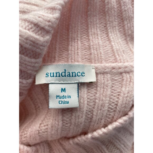 Sundance Ribbed Knit Pullover Sweater Womens M High Neck Pink Cozy Knit Staple - Picture 3 of 6